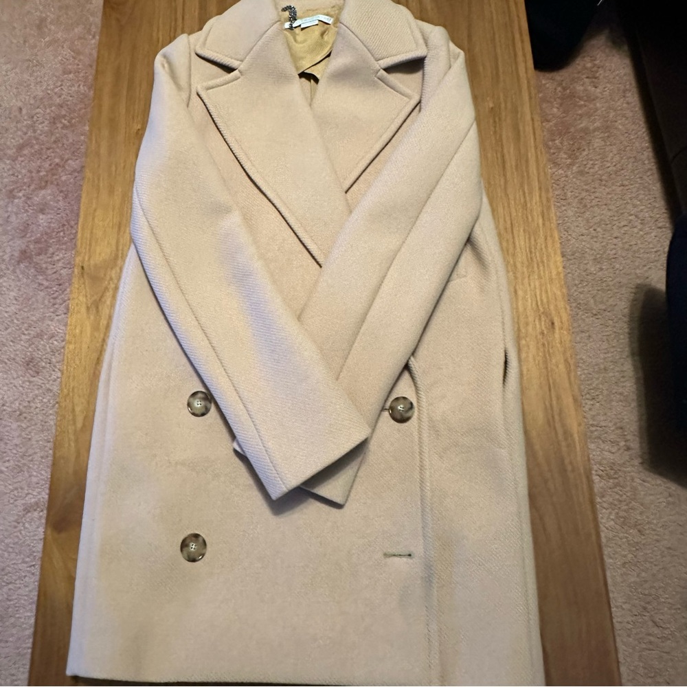 Stella McCartney Cream Double-Breasted Coat